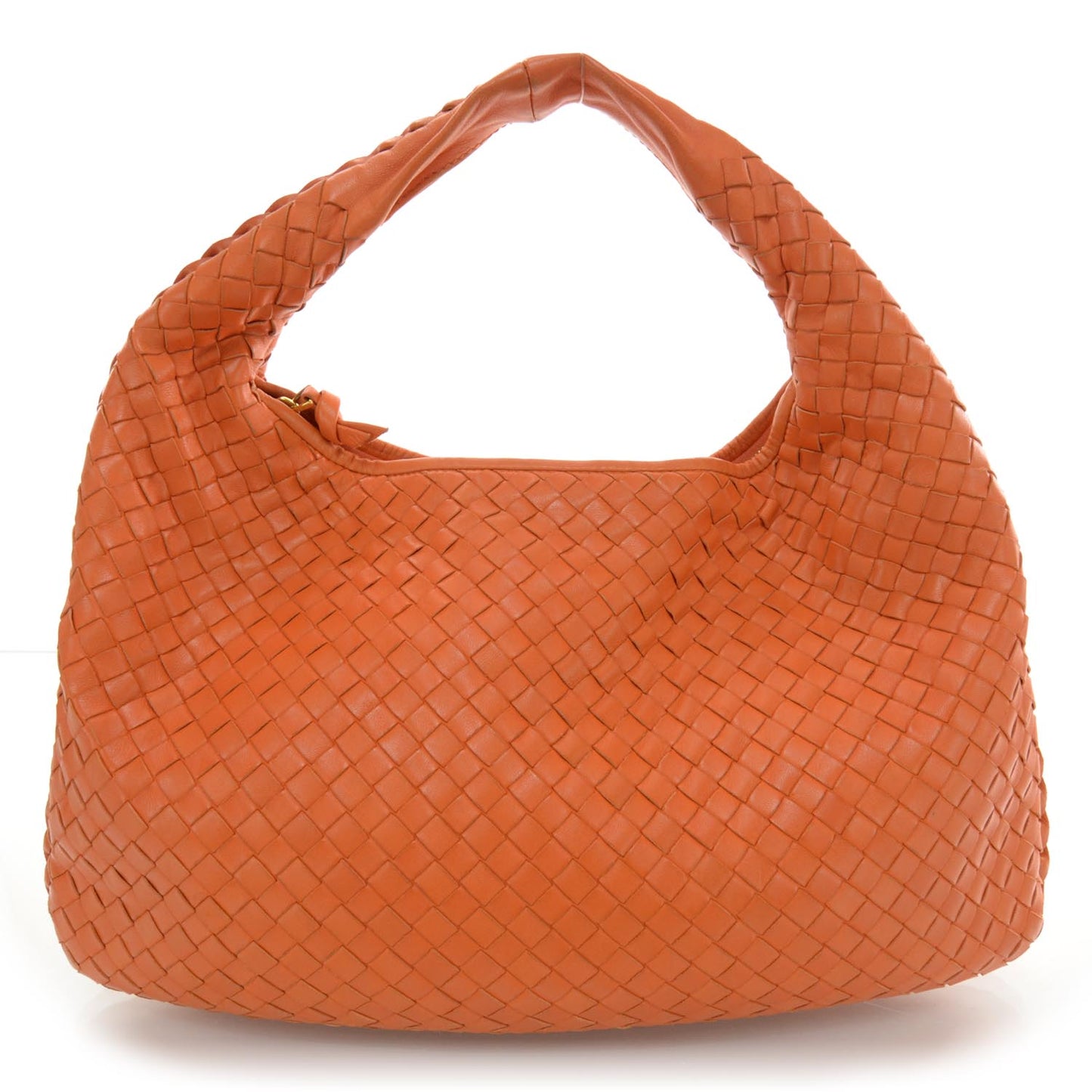 Nappa Intrecciato Medium Veneta Hobo Orange