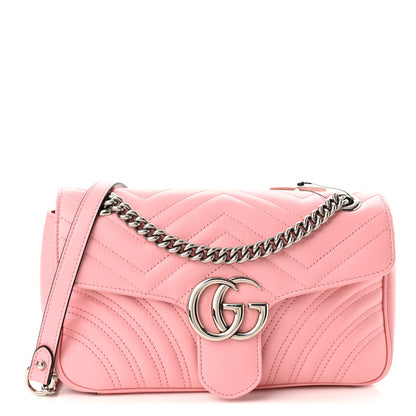 Gucci Calfskin Matelasse Small GG Marmont Shoulder Bag Wild Rose 1 of 10