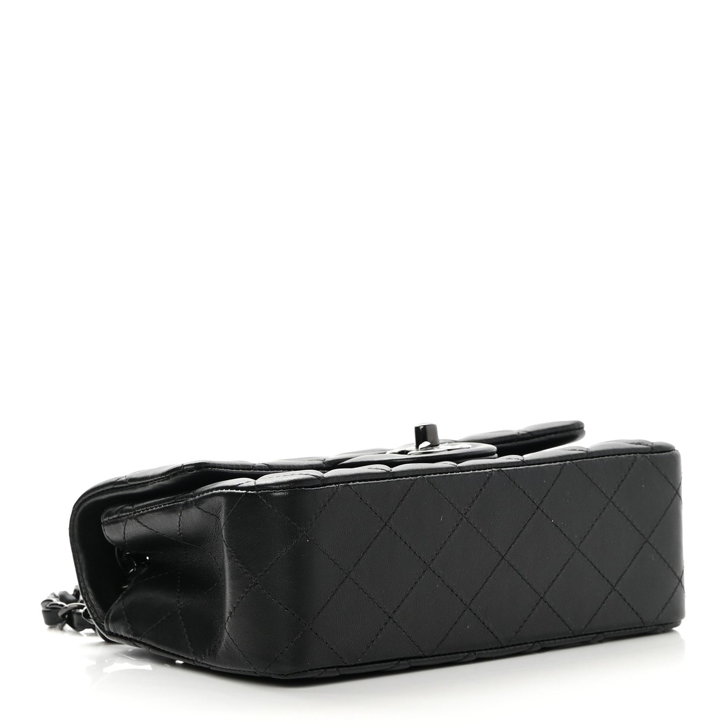 Lambskin Quilted Mini Rectangular Flap So Black