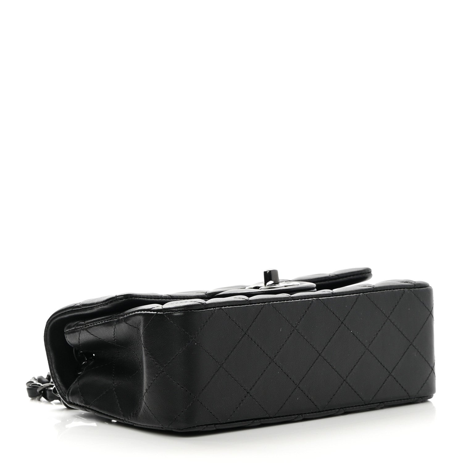 Chanel Lambskin Quilted Mini Rectangular Flap So Black 4 of 13