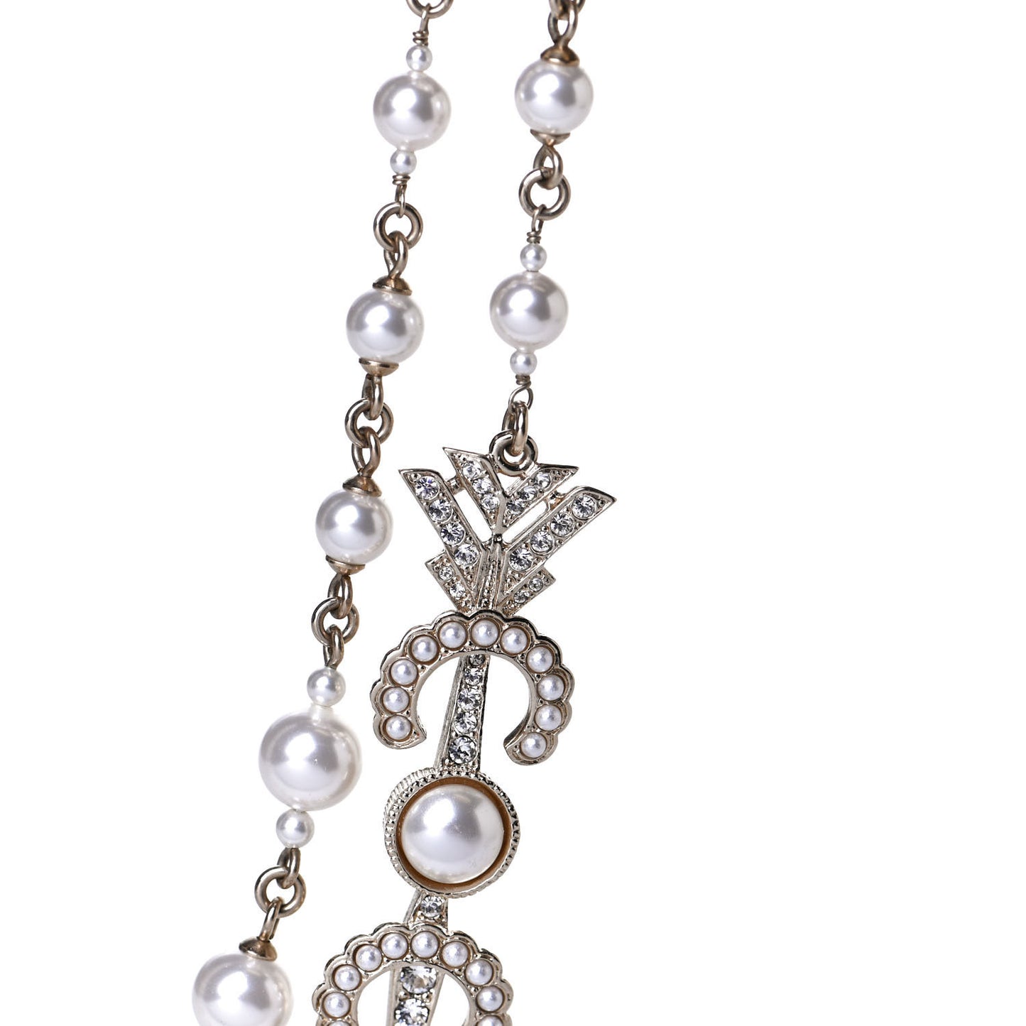Pearl Crystal Queen of France Multi Strand Necklace Gold