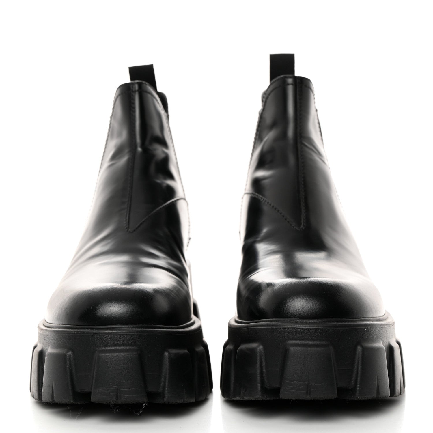 Prada Spazzolato Rois Monolith Chelsea 55mm Ankle Boots 39 Black 2 of 8