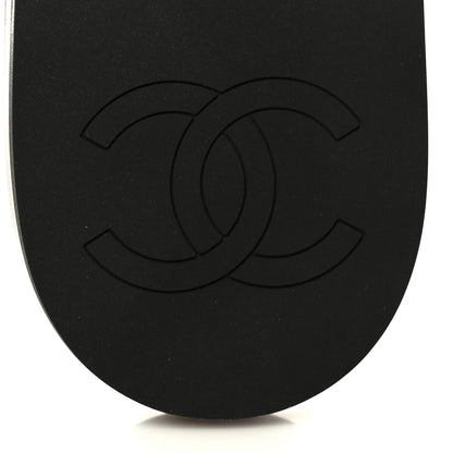 Chanel Lambskin CC Times Square Thong Sandals 38 Black 9 of 11