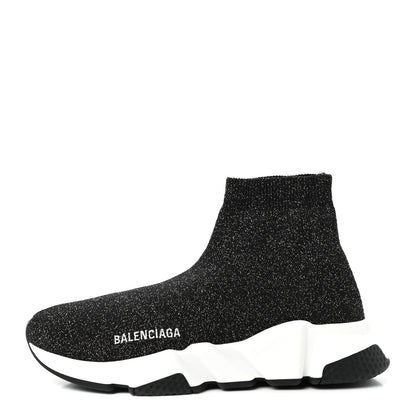 Balenciaga Knit Metal Womens Speed Sneakers 37 Black Gold 1 of 10