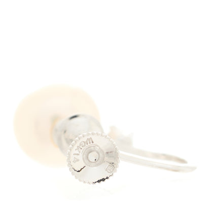 Mikimoto 14K White Gold Diamond Akoya Pearl 7.5mm Screw Back Earrings 4 of 4