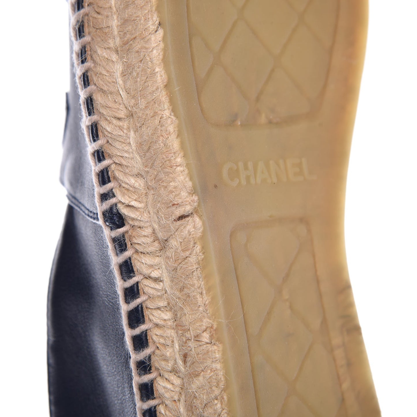 Lambskin Espadrilles 38 Navy Black