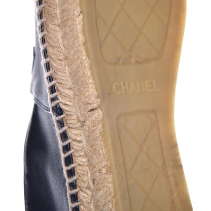Chanel Lambskin Espadrilles 38 Navy Black 10 of 16