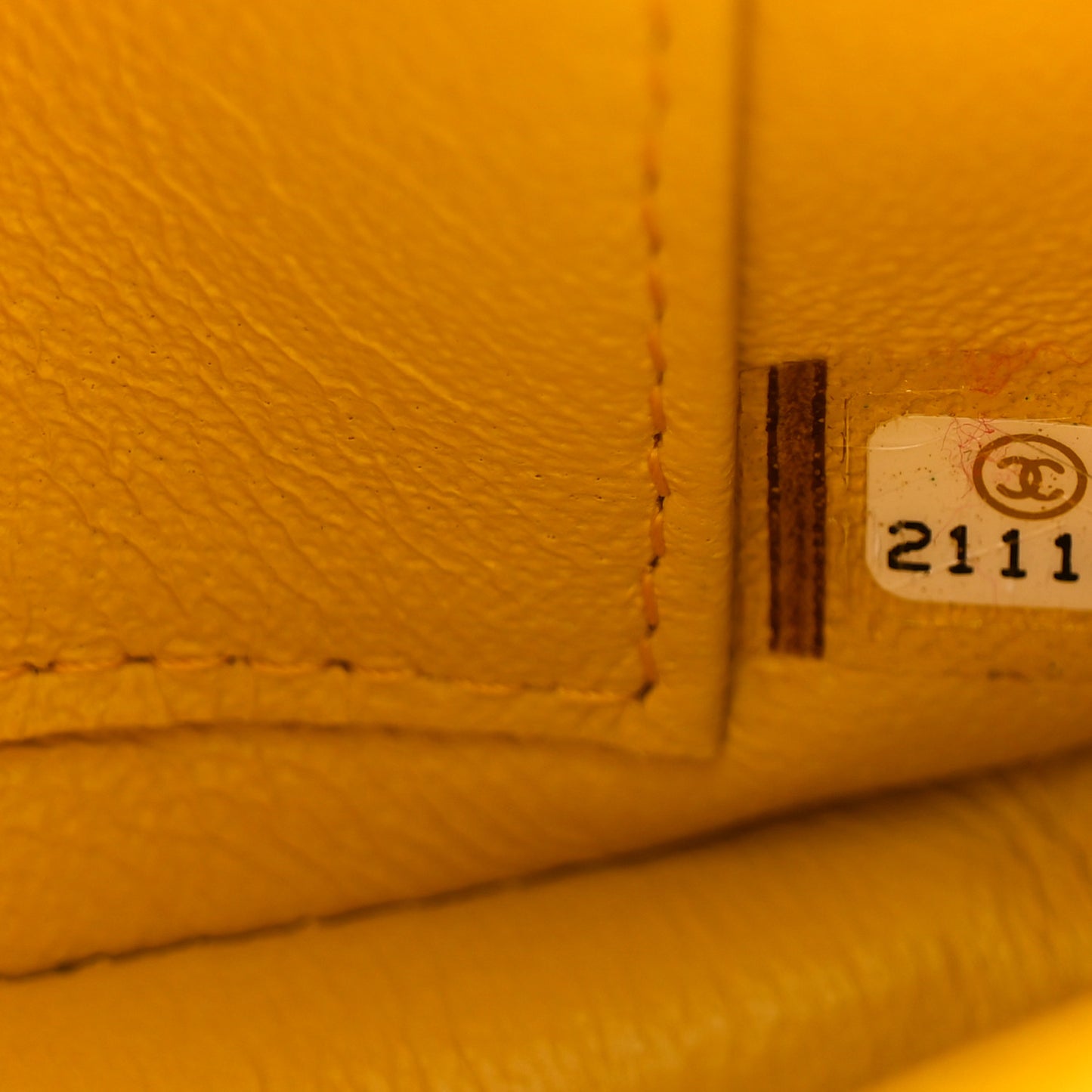 Lambskin Chevron Quilted Extra Mini Rectangular Flap Yellow