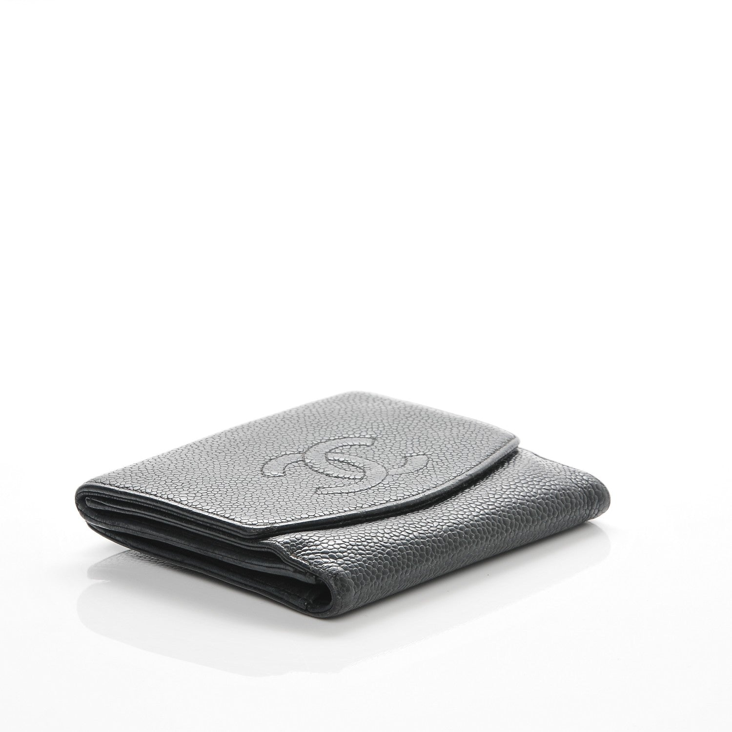 Chanel Caviar Timeless CC Compact French Wallet Black 4 of 10