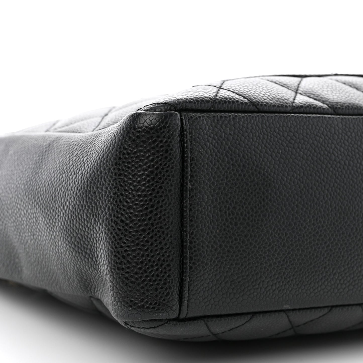 Caviar Quilted Petit Shopping Tote PST Black