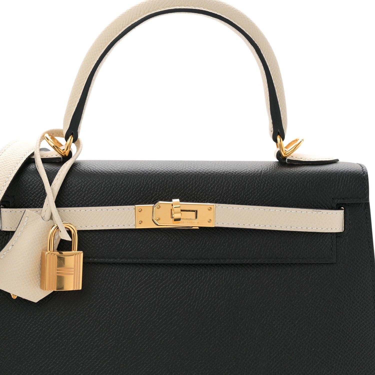 Hermes Epsom Horseshoe Kelly Sellier 25 Black Nata 8 of 14