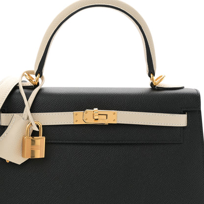 Hermes Epsom Horseshoe Kelly Sellier 25 Black Nata 8 of 14