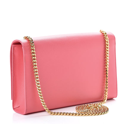 Saint Laurent Grain De Poudre Medium Classic Monogram Kate Satchel Rose Clair 3 of 10