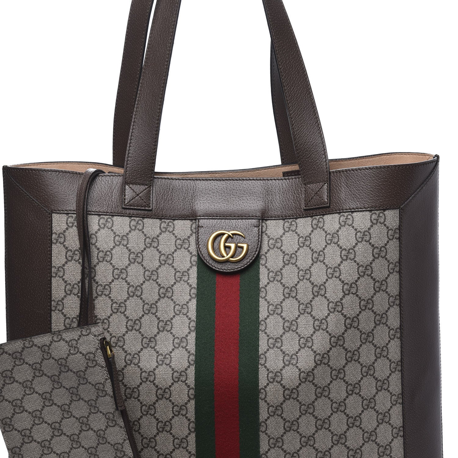 Gucci GG Supreme Monogram Web Large Ophidia Vertical Shopping Tote Brown 12 of 12