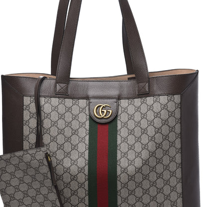 Gucci GG Supreme Monogram Web Large Ophidia Vertical Shopping Tote Brown 12 of 12