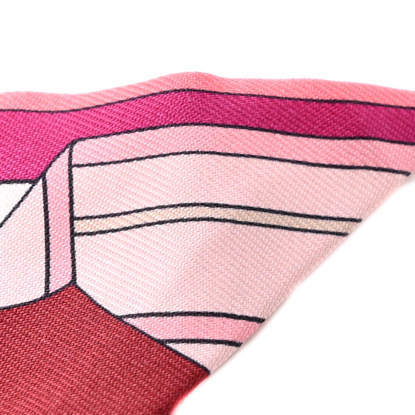 Silk Sangles En Zigzag Twilly Fuchsia Vert Jaune