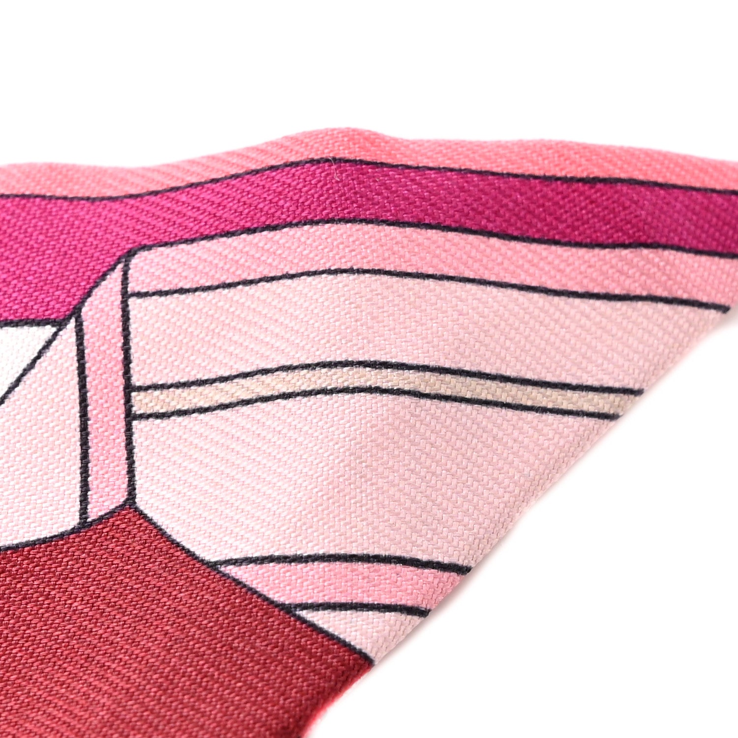 Hermes Silk Sangles En Zigzag Twilly Fuchsia Vert Jaune 7 of 11