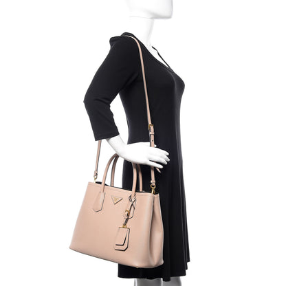 Prada Saffiano Cuir Medium Double Bag Cammeo 2 of 9