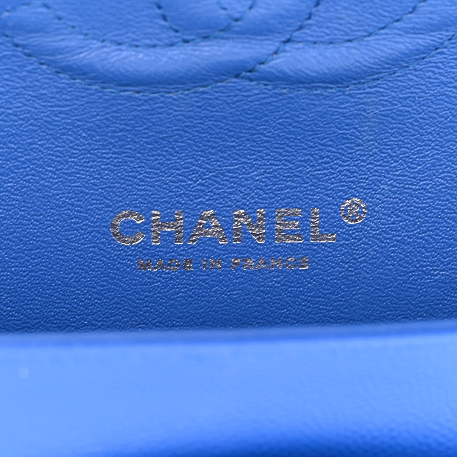 Chanel Caviar Chevron Quilted Medium Double Flap Blue 6 of 14