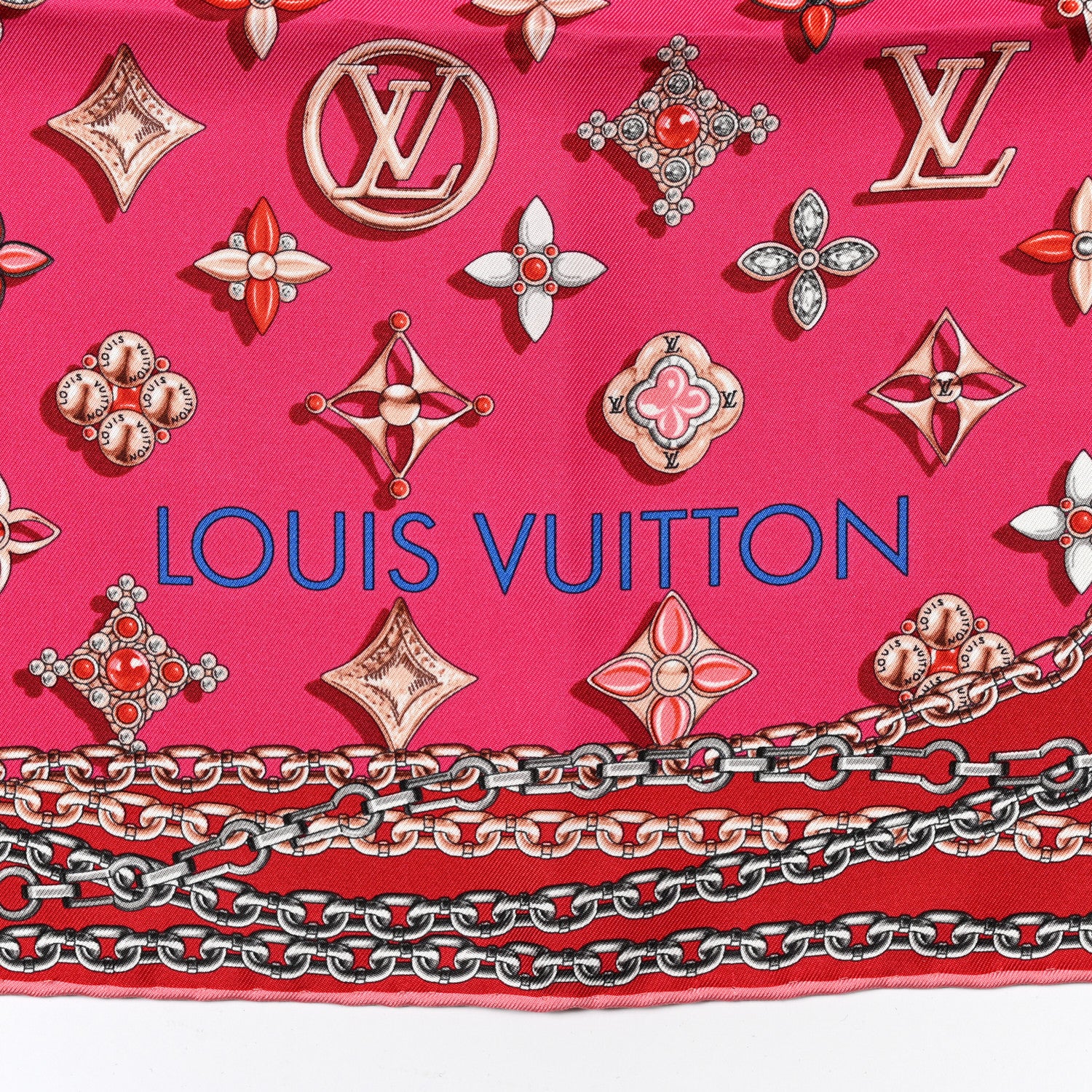 Louis Vuitton Silk Your Highness Square Scarf Fuchsia 2 of 4