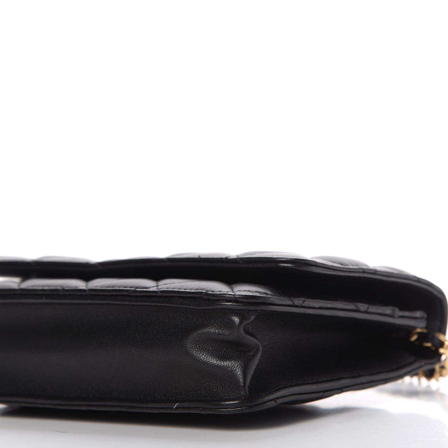 Lambskin Quilted Wallet On Chain WOC Black