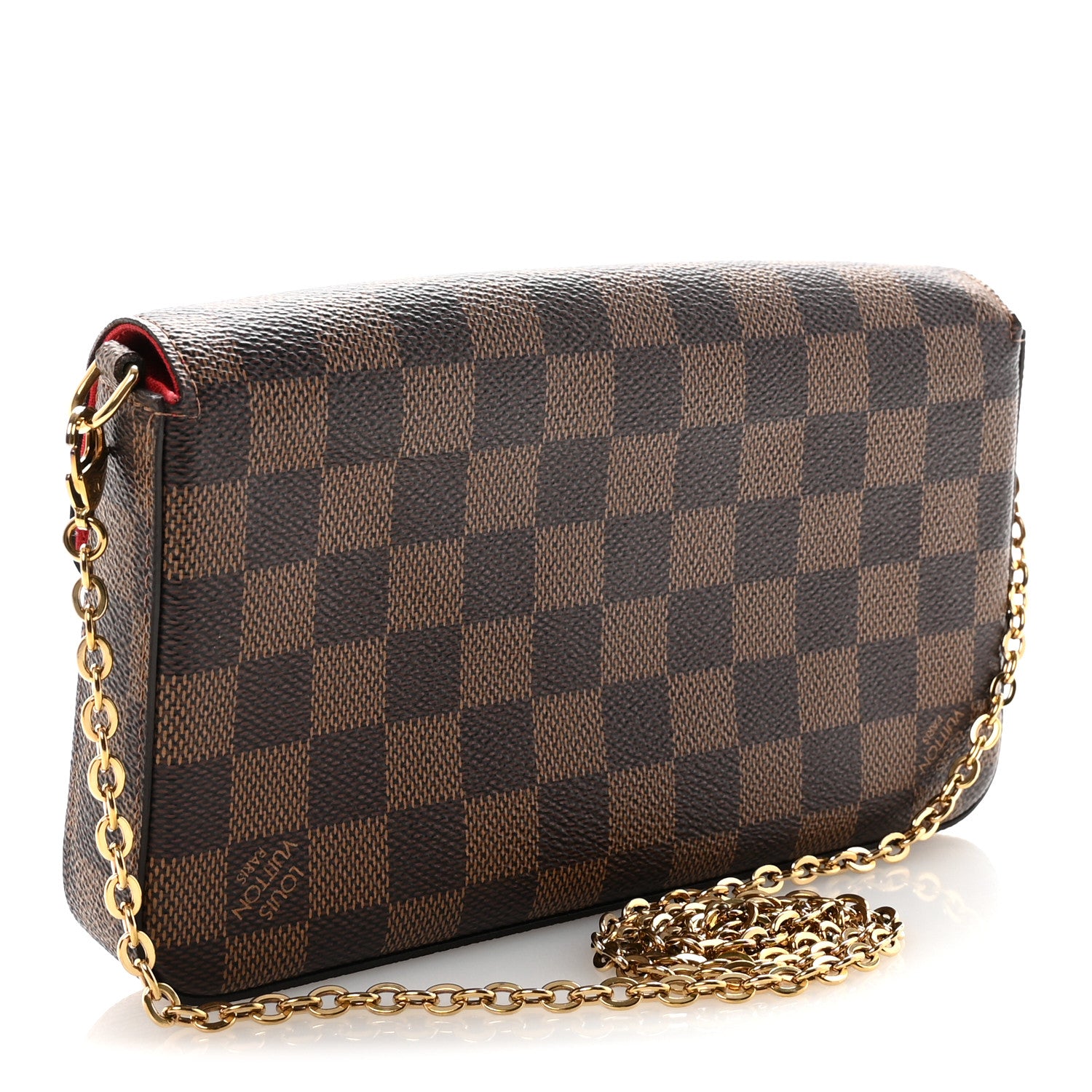 Louis Vuitton Damier Ebene Pochette Felicie Chain Wallet 3 of 10