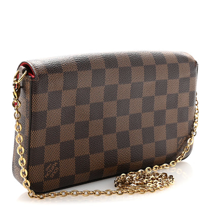 Louis Vuitton Damier Ebene Pochette Felicie Chain Wallet 3 of 10