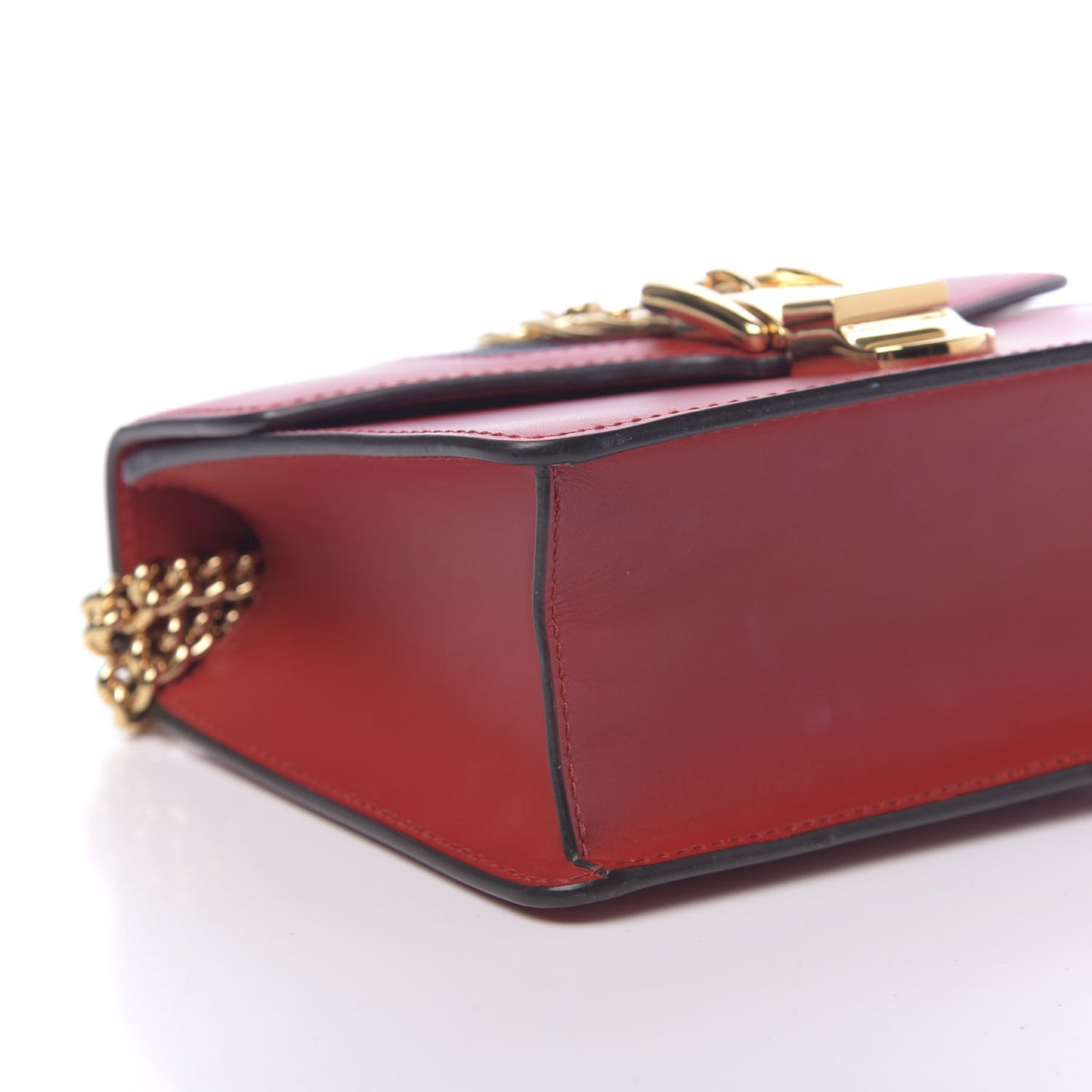 Calfskin Mini Sylvie Chain Shoulder Bag Hibiscus Red