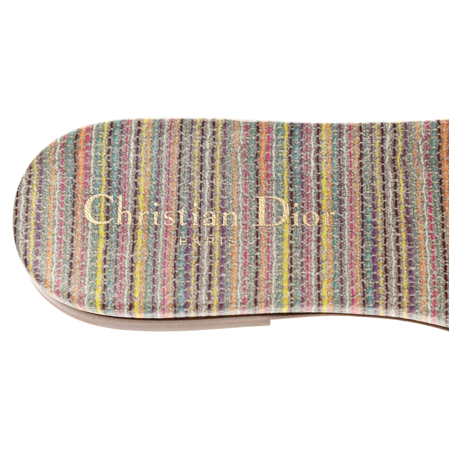 Christian Dior Lurex Romance Embroidered Dway Mules Slide Sandals 37 Metal Multicolor 6 of 8