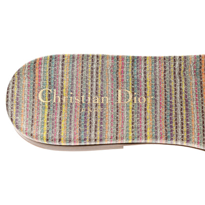 Christian Dior Lurex Romance Embroidered Dway Mules Slide Sandals 37 Metal Multicolor 6 of 8