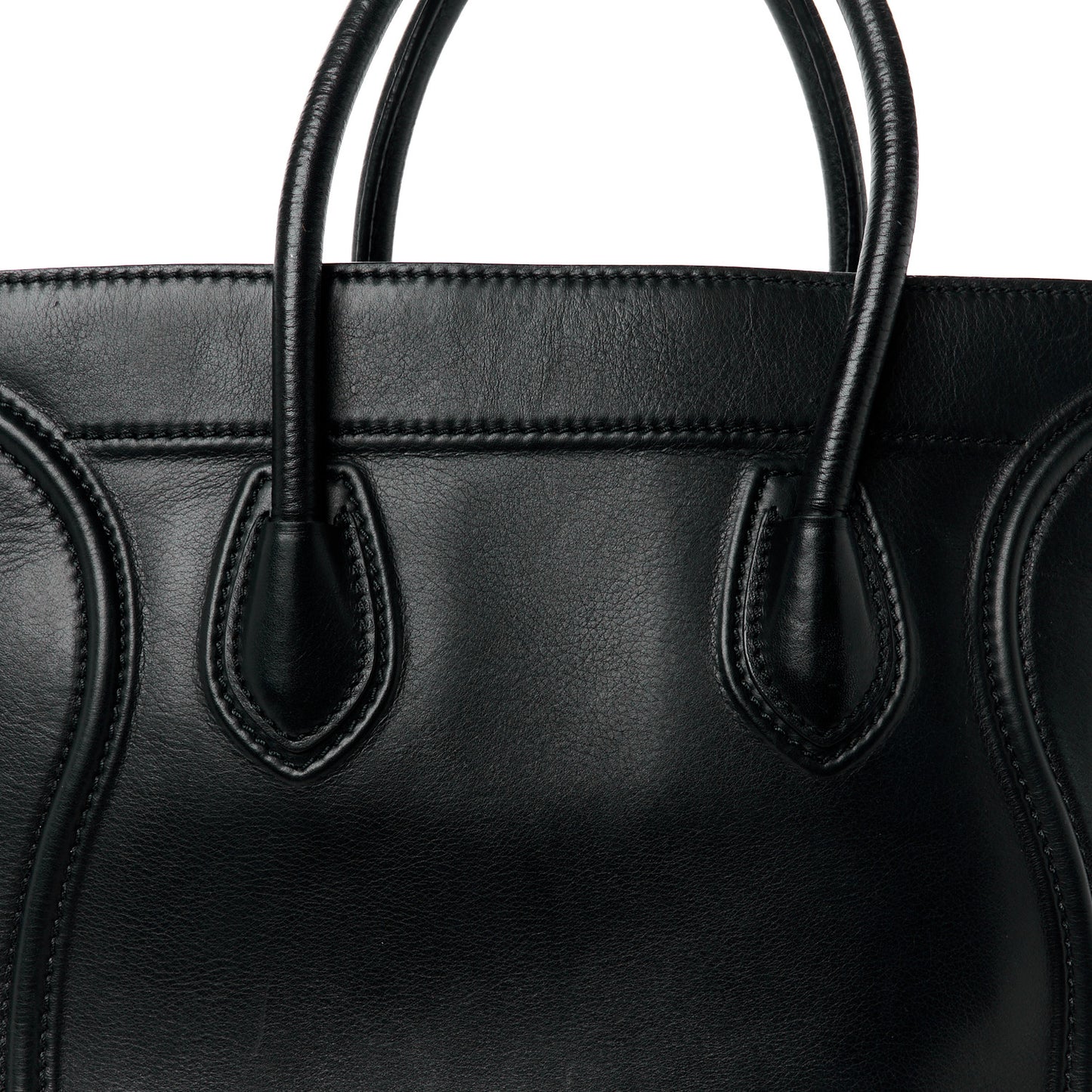Smooth Calfskin Medium Phantom Luggage Black