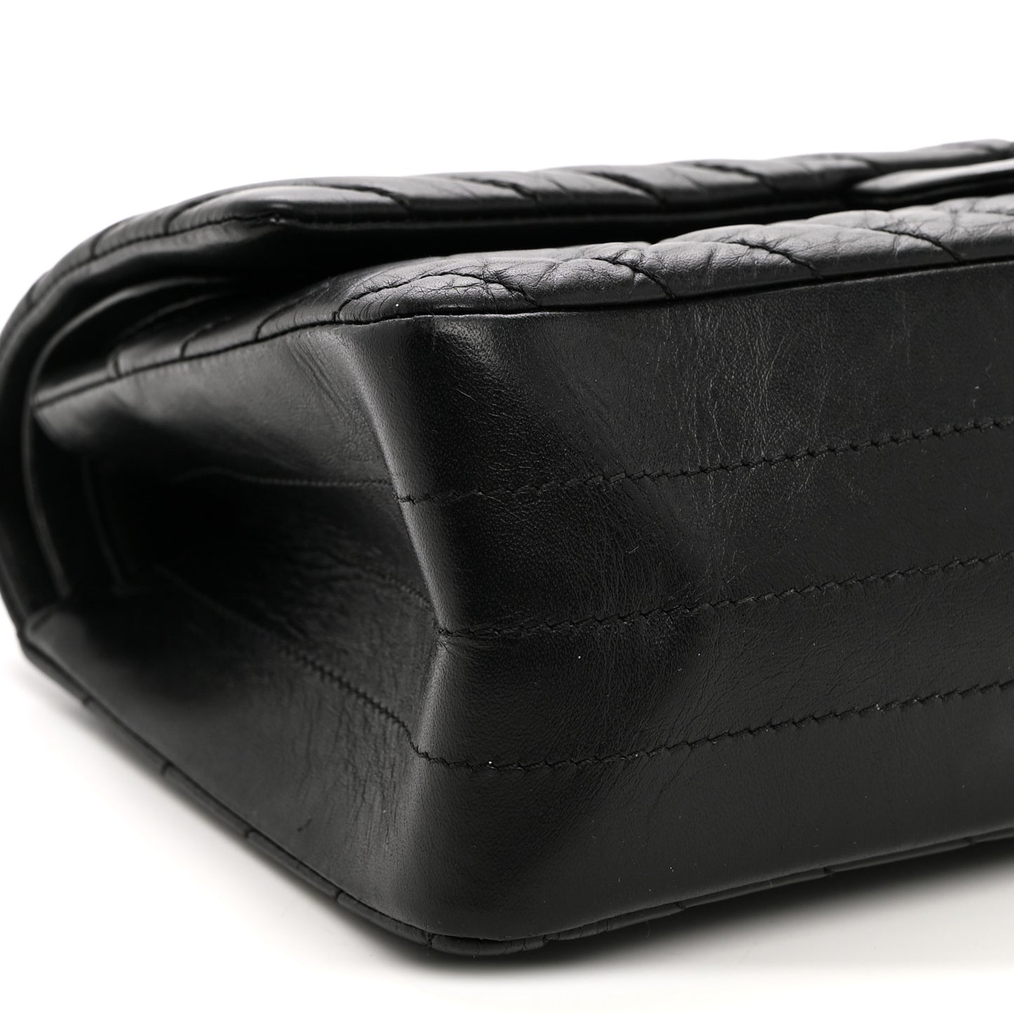 Aged Calfskin Chevron Quilted 2.55 Reissue 225 Flap So Black