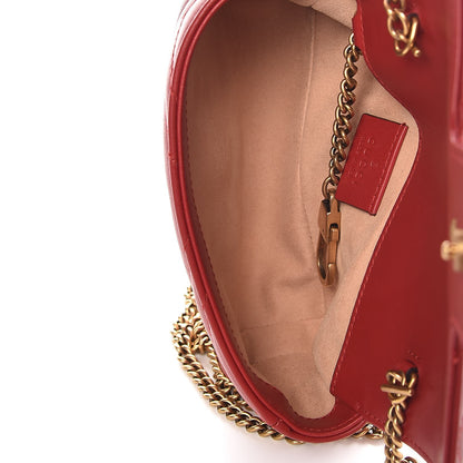 Gucci Calfskin Matelasse Super Mini GG Marmont Shoulder Bag Hibiscus Red 5 of 9