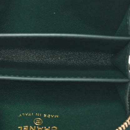 Chanel Calfskin Crocodile Embossed Crococo Zip Coin Purse Emerald 7 of 8