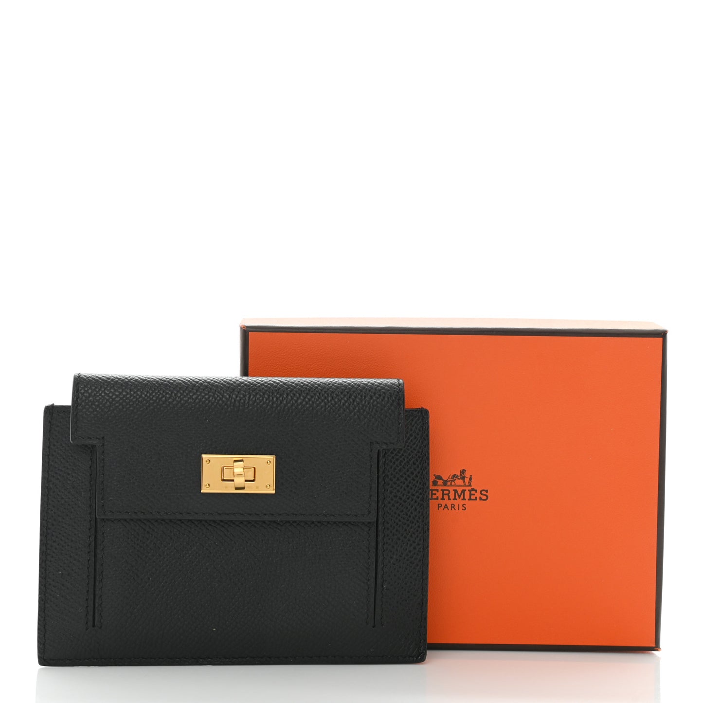 Epsom Kelly Pocket Compact Wallet Black