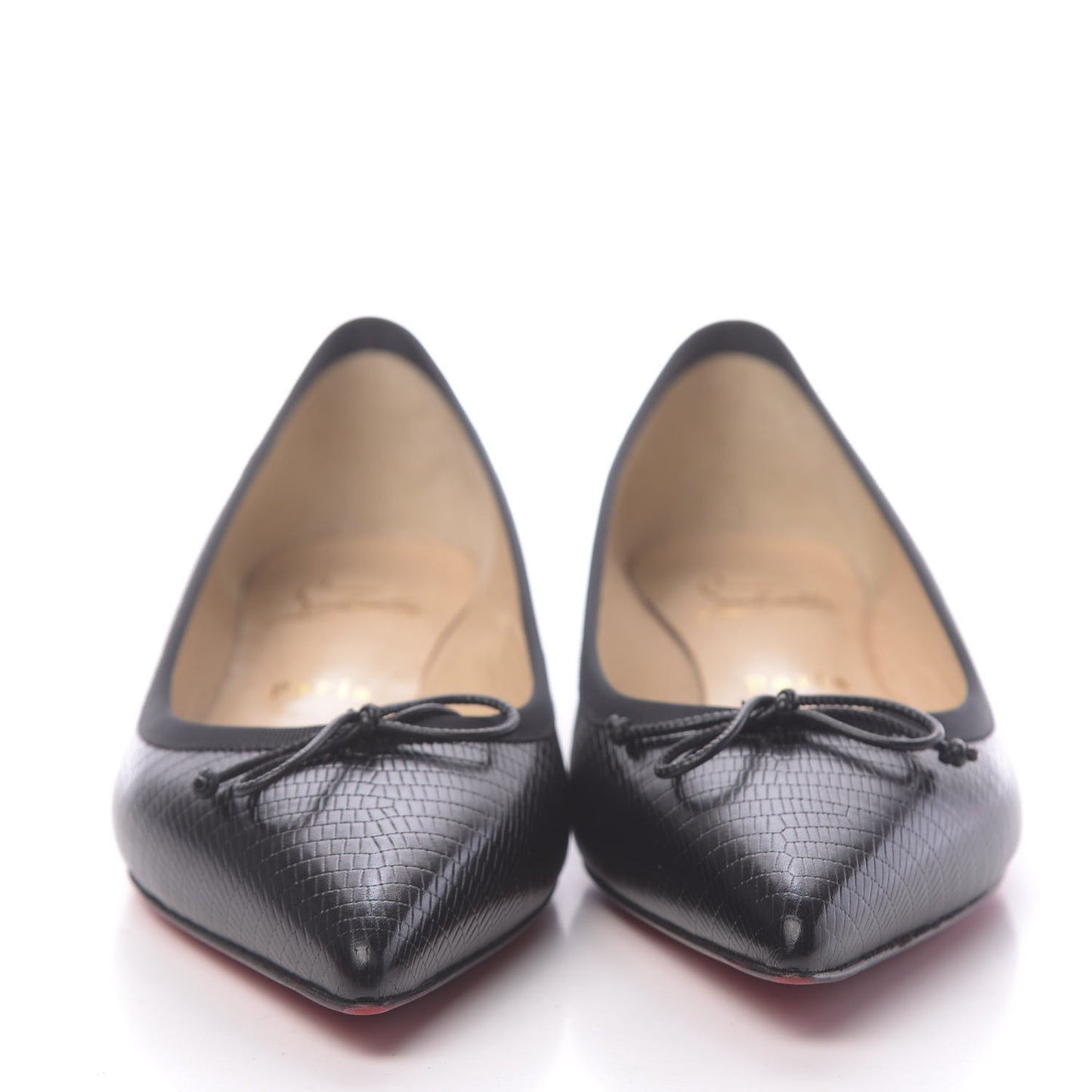 Calf Zarli Nappa Grosgrain Spiked Hall Flats 36.5 Black