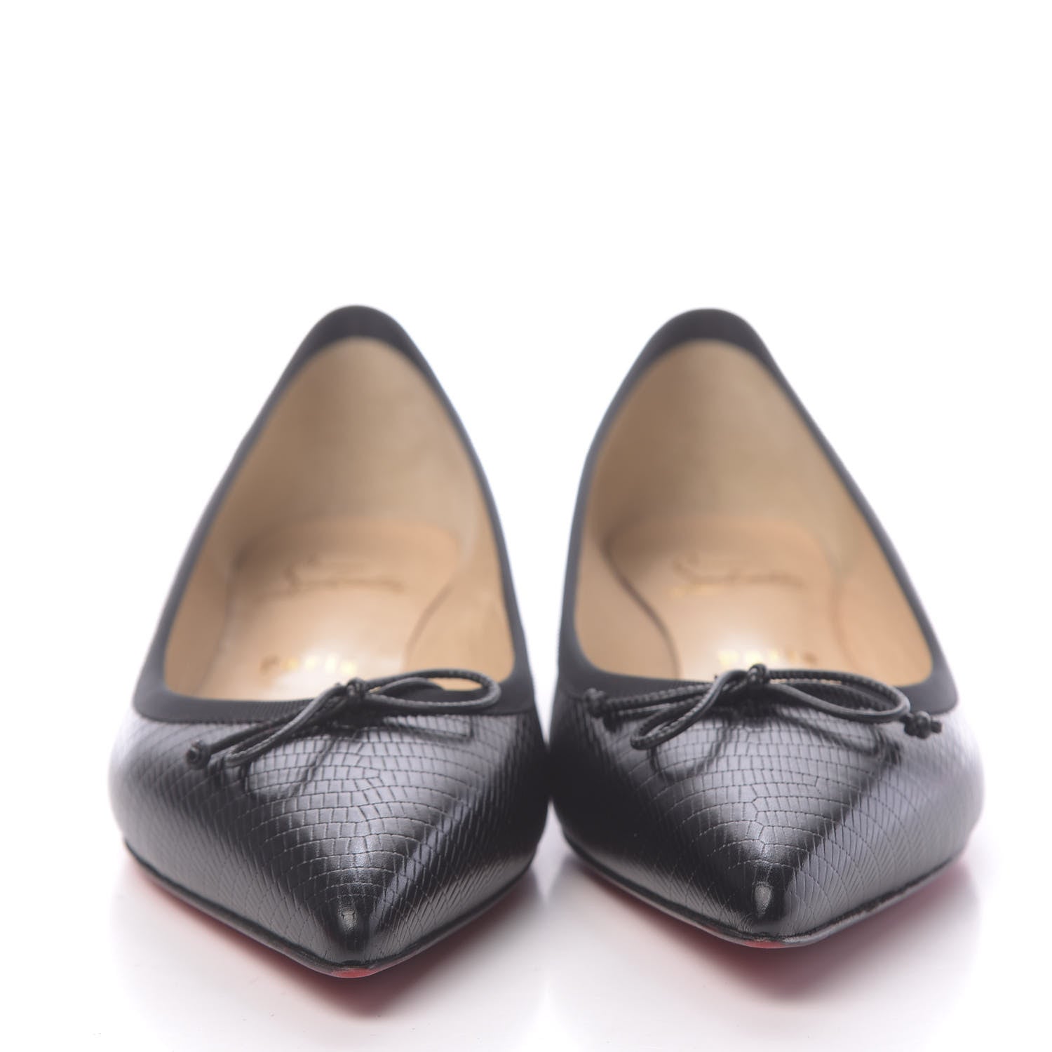 Christian Louboutin Calf Zarli Nappa Grosgrain Spiked Hall Flats 36.5 Black 2 of 7
