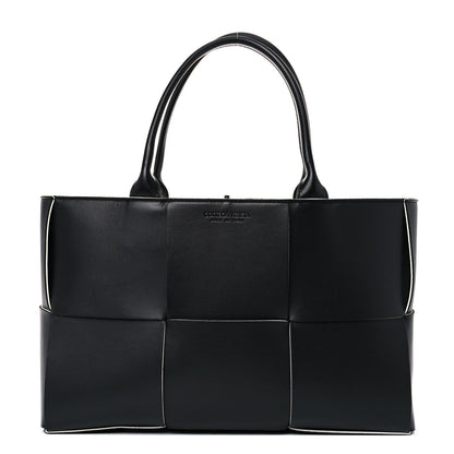 Bottega Veneta Nappa Maxi Intrecciato Medium Arco Tote Black White 3 of 14