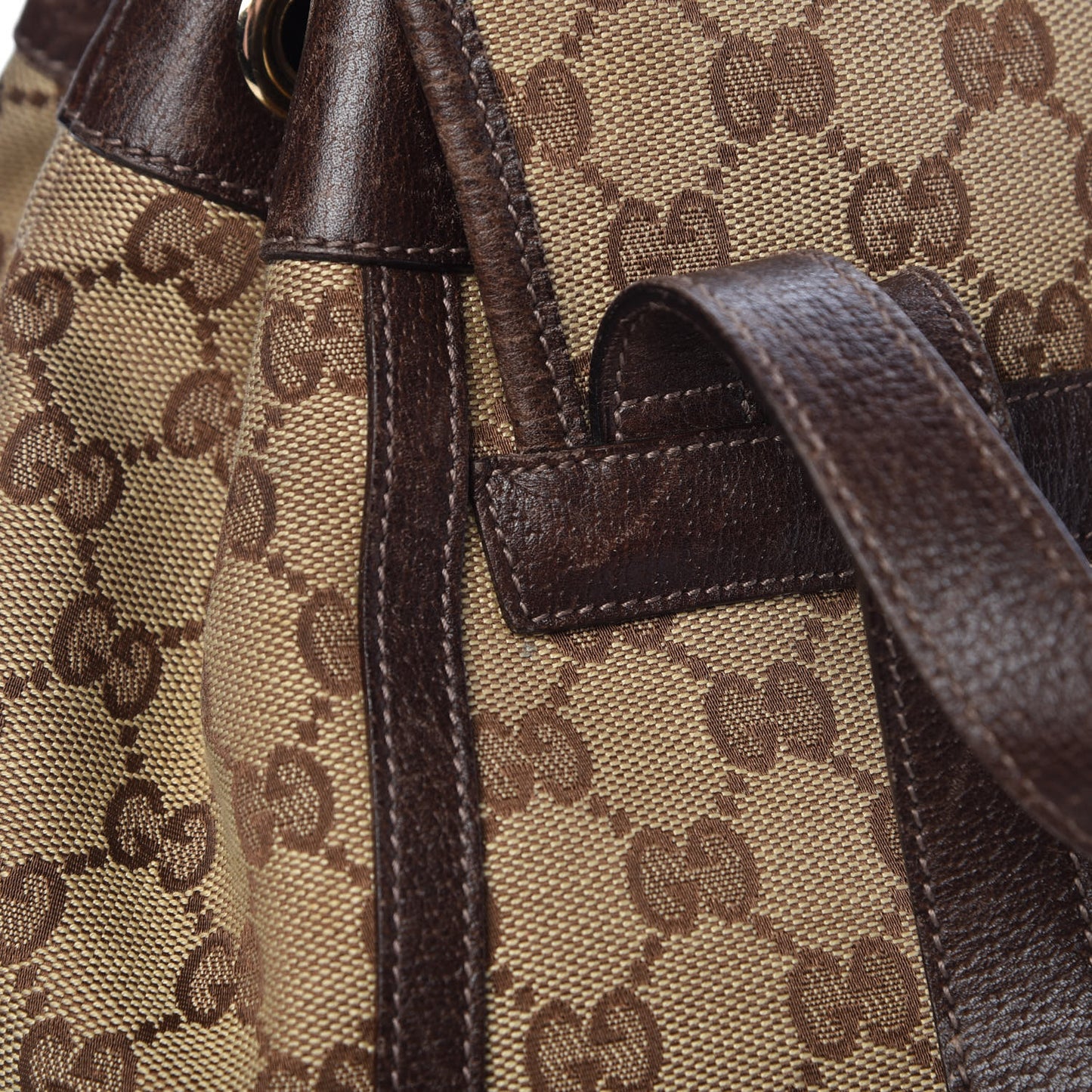 GG Monogram Flap Backpack Brown