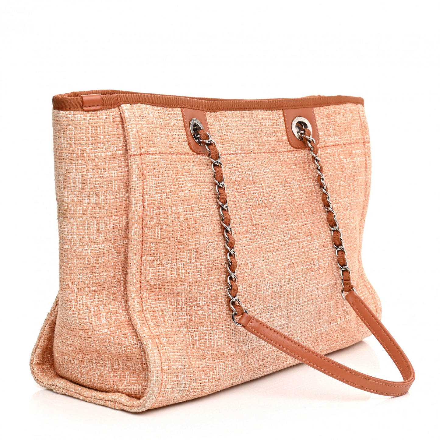 Lurex Boucle Small Deauville Tote Light Orange