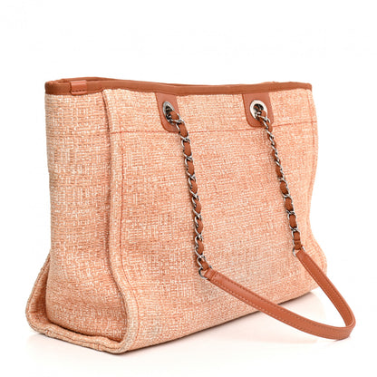 Chanel Lurex Boucle Small Deauville Tote Light Orange 3 of 11