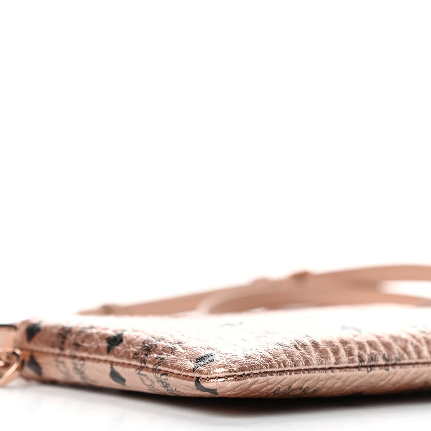 Metallic Visetos Crossbody Tech Pouch Champagne Gold