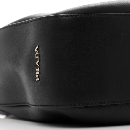 Prada Vitello Corsica Pocket Hobo Bag Black 9 of 10
