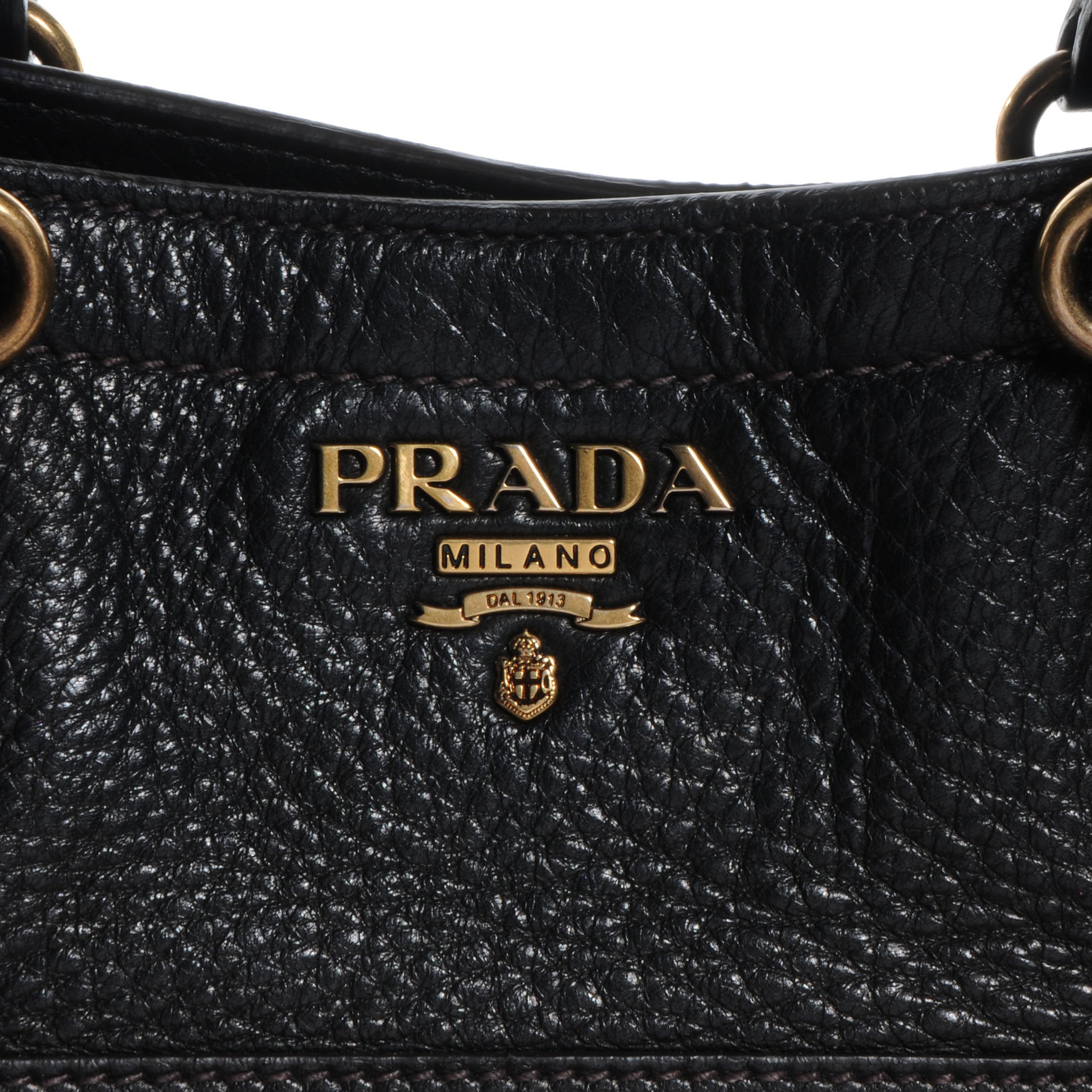 Prada Deerskin Zipper Detail Tote Black 11 of 13