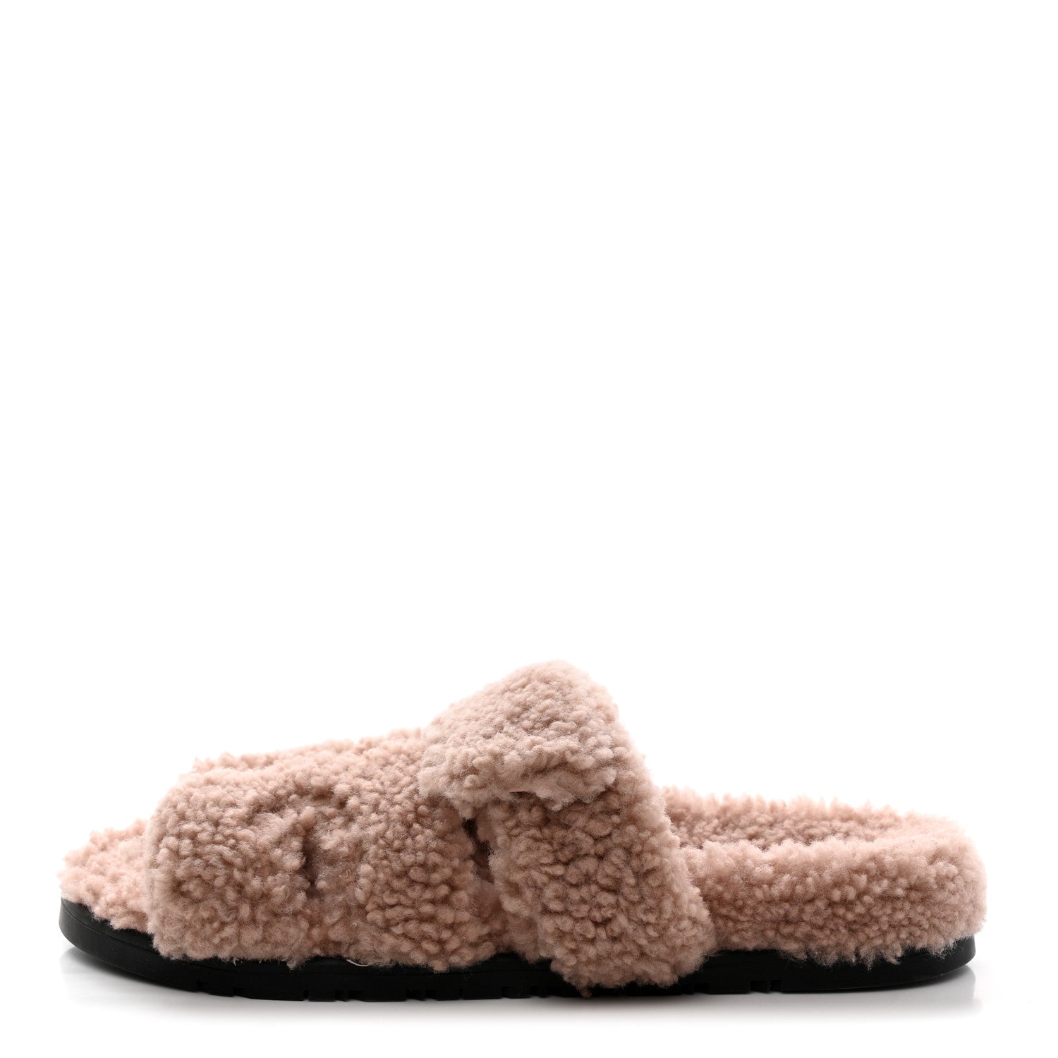 Hermes Woolskin Womens Chypre Sandals 38 Bois De Santal 1 of 8