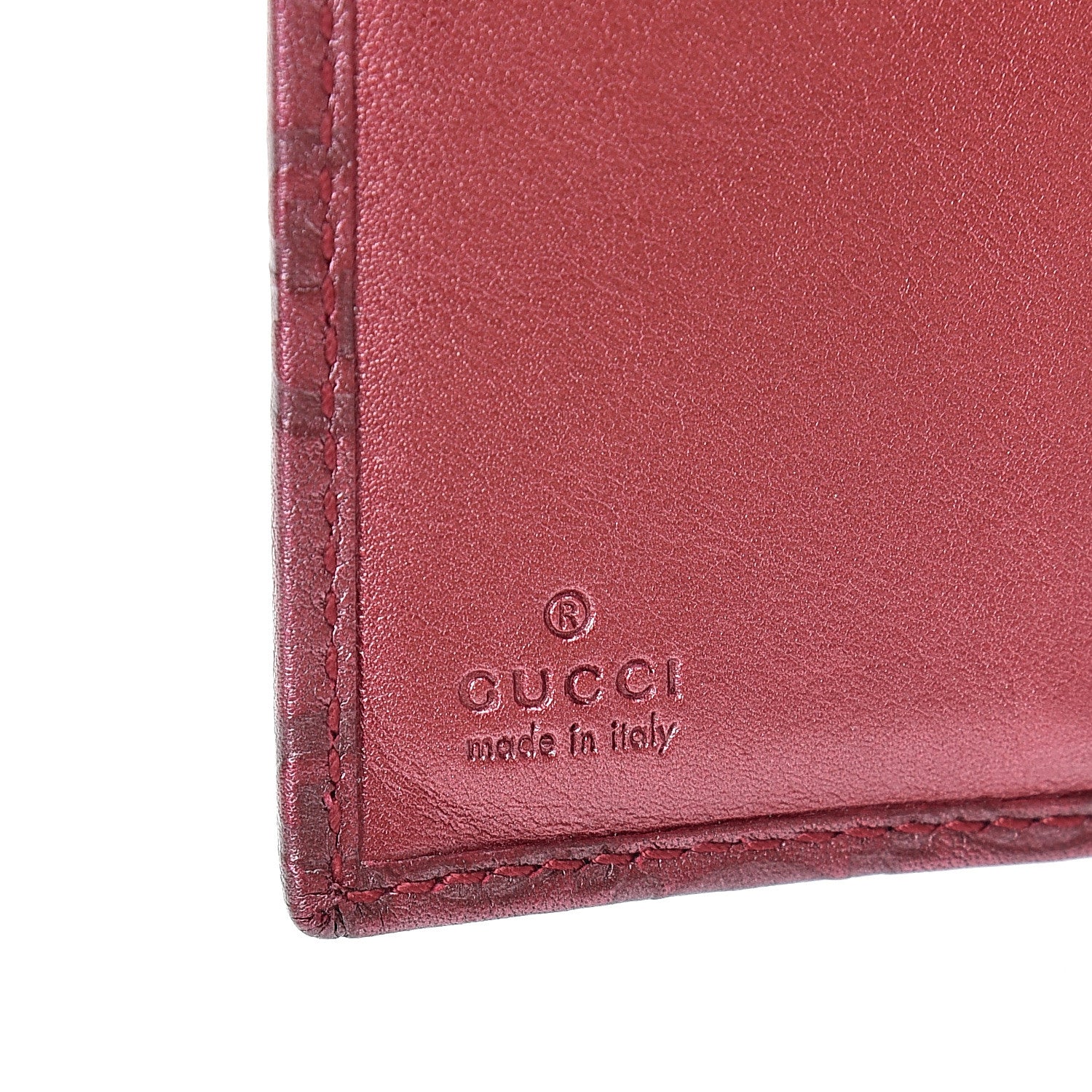 Gucci Metallic Guccissima Heart French Flap Wallet Red 6 of 10