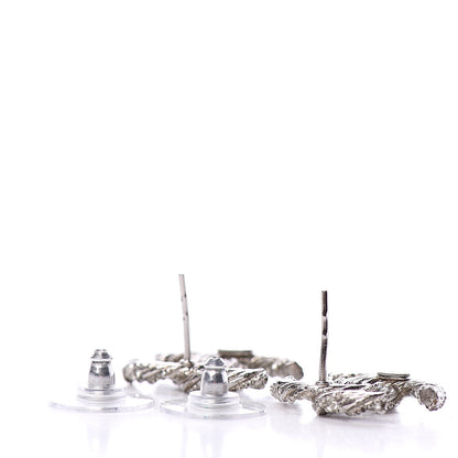 Chanel Crystal CC Twisted Earrings Silver 3 of 4
