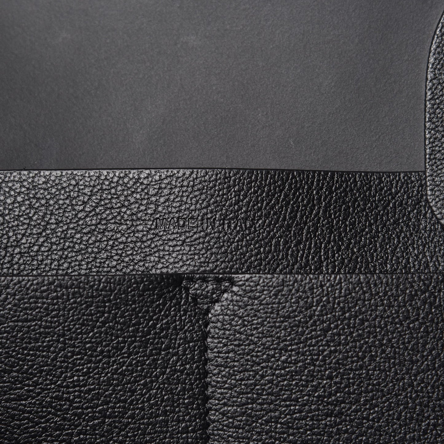 Supple Grained Calfskin Large Open Bar Tote Black