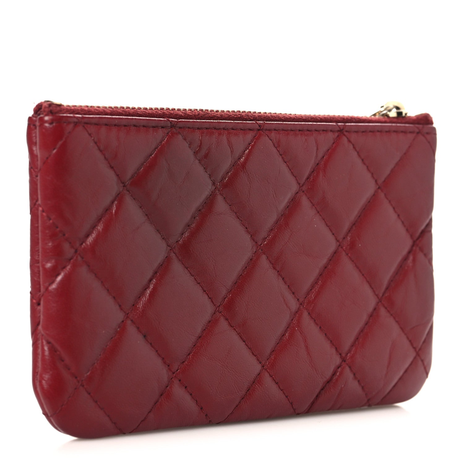 CHANEL ケース ワインレッド Chanel Aged Calfskin Quilted Small Reissue Cosmetic Case Red
