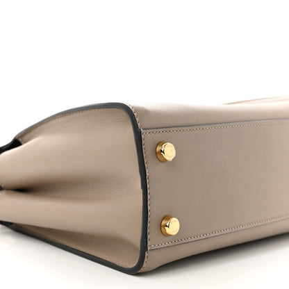 Fendi Vitello Tahiti Burro Medium Peekaboo Iconic Essentially Satchel Tortora Black 9 of 11